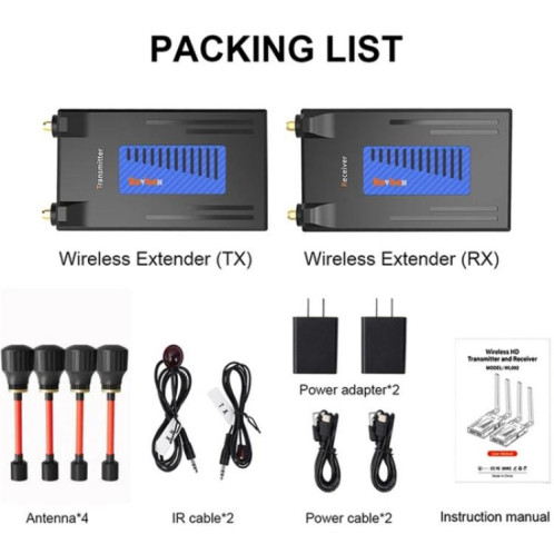 BOVBOX 092 Pro Émetteur-récepteur audio vidéo 300 m Extendeur HDMI sans fil, prise : prise américaine SH4801140-012